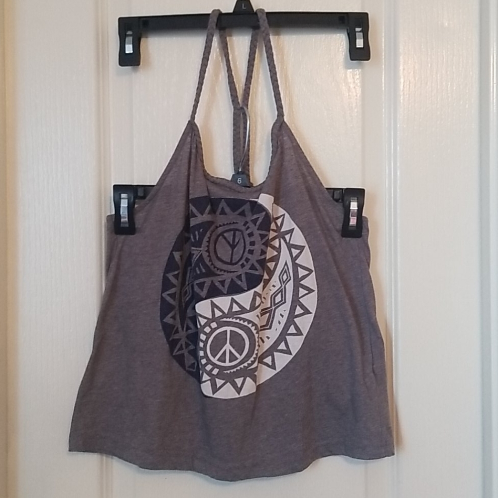 Grey Ying Yang Tank Top